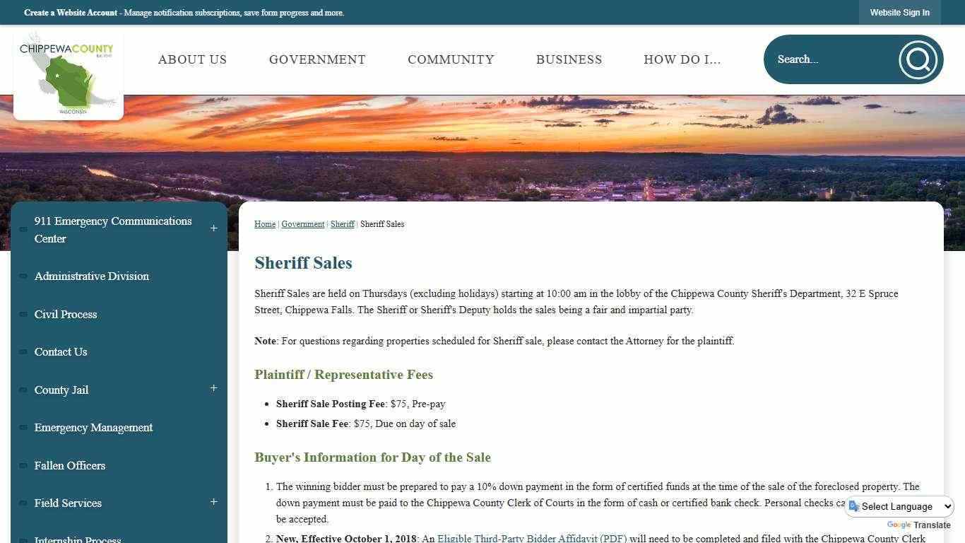 Sheriff Sales | Chippewa County, WI